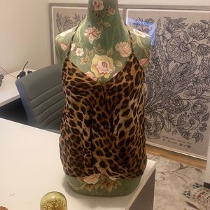 Bubble spaghetti halter leopard